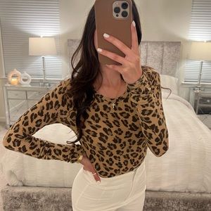 EXPRESS Leopard Long Sleeve Top